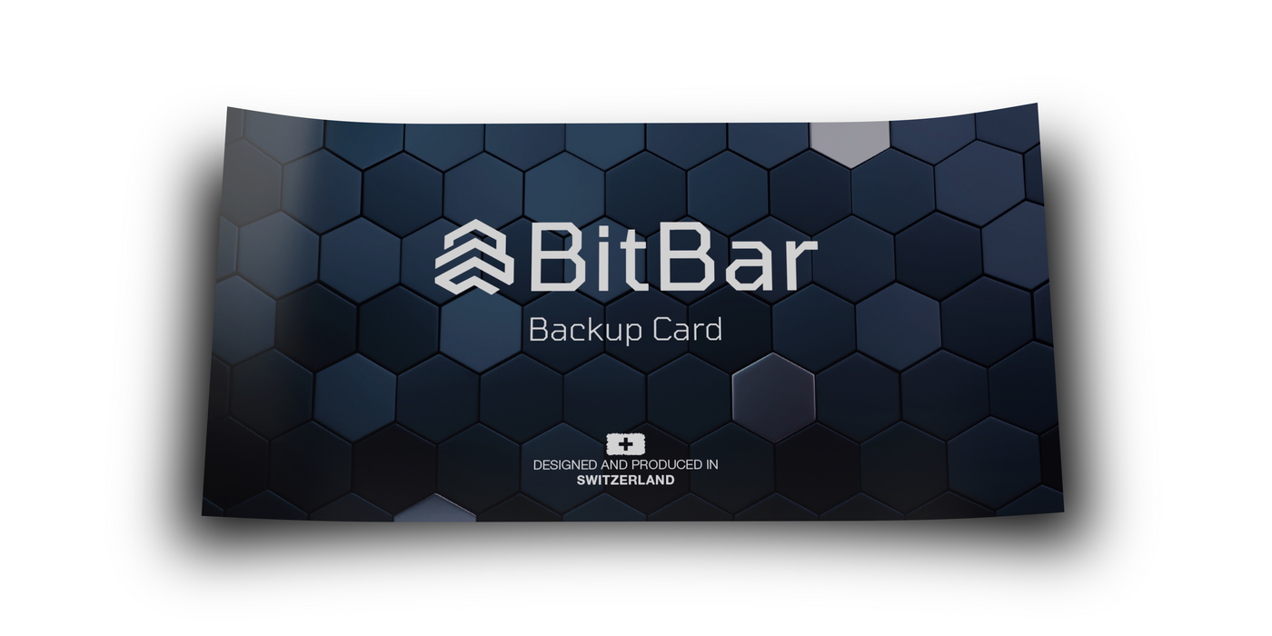 BitBar - 3x BackUp Cards Made of Durable Polymer + Security Bags - Seed Phrase Wallet - Up to 24 Words