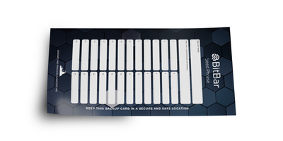 BitBar - 3x BackUp Cards Made of Durable Polymer + Security Bags - Seed Phrase Wallet - Up to 24 Words