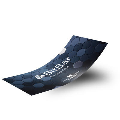 BitBar - 3x BackUp Cards Made of Durable Polymer + Security Bags - Seed Phrase Wallet - Up to 24 Words